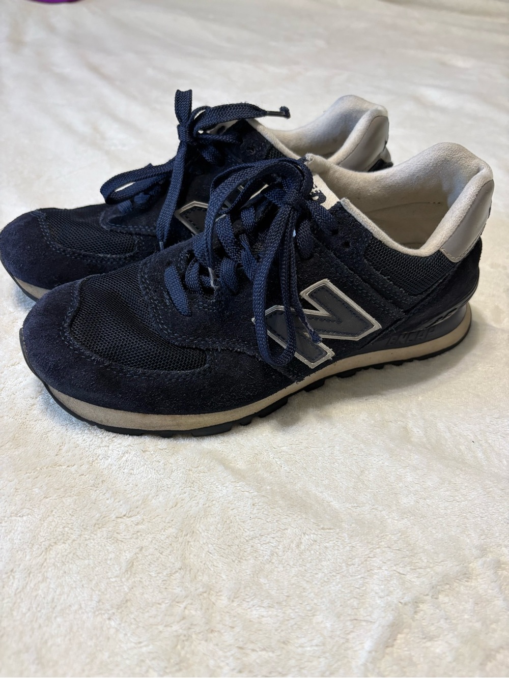 New Balance Navy Blue & White Women's Classic Lace-Up Sneakers